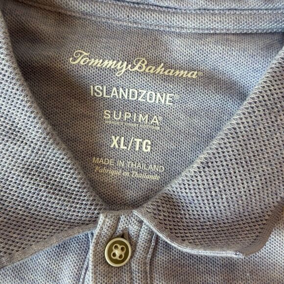 Tommy Bahama Mens Size XL Island Zone Polo Shirt Knit Light Blue Supima Cotton - Picture 6 of 8